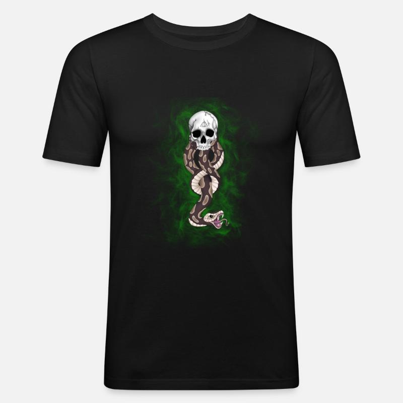 Dunkles Mal - Männer Slim Fit T-Shirt - Schwarz
