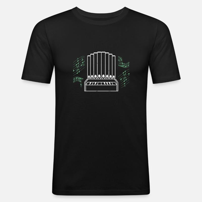 Orgel - Männer Slim Fit T-Shirt - Schwarz