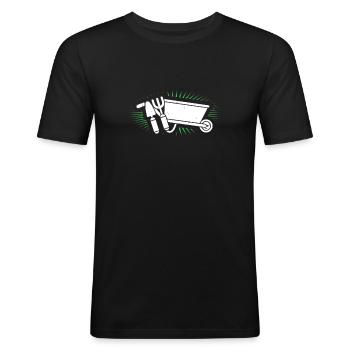Garten - Männer Slim Fit T-Shirt - Schwarz - Vorne - Nik (191cm)