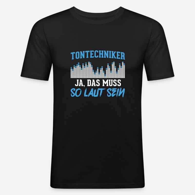 Tontechniker Tontechnik - Männer Slim Fit T-Shirt - Schwarz