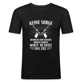 Schütze Sportschütze Schützenverein - Männer Slim Fit T-Shirt - Schwarz - Vorne - Nik (191cm)