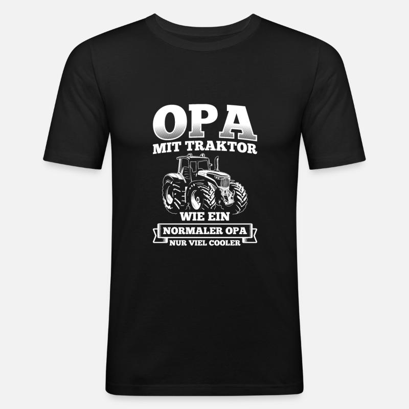 Landwirtschaft Traktor Bauer - Männer Slim Fit T-Shirt - Schwarz
