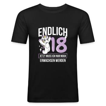 Geburtstag 18. Geburtstag 18. - Männer Slim Fit T-Shirt - Schwarz - Vorne - Nik (191cm)