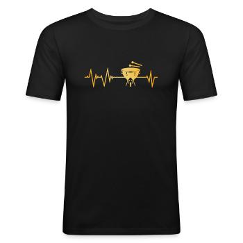 Pauken Herzschlag - Männer Slim Fit T-Shirt - Schwarz - Vorne - Nik (191cm)