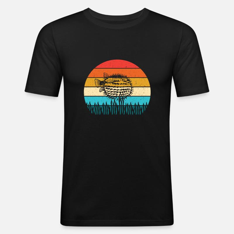 Kugelfisch - Männer Slim Fit T-Shirt - Schwarz