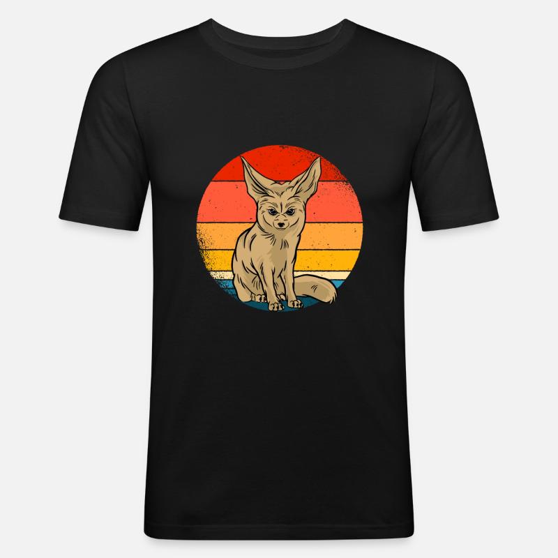 Fennek - Männer Slim Fit T-Shirt - Schwarz