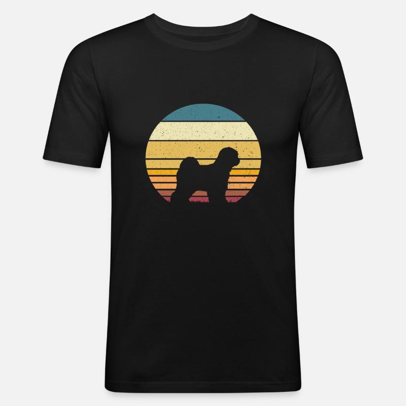 Tibetischen Terrier - Männer Slim Fit T-Shirt - Schwarz