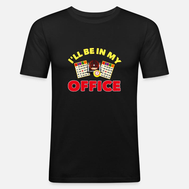 bingo - Slim Fit T-skjorte for menn - svart