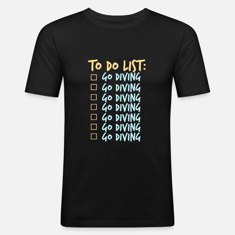 Tauchen - Männer Slim Fit T-Shirt - Schwarz