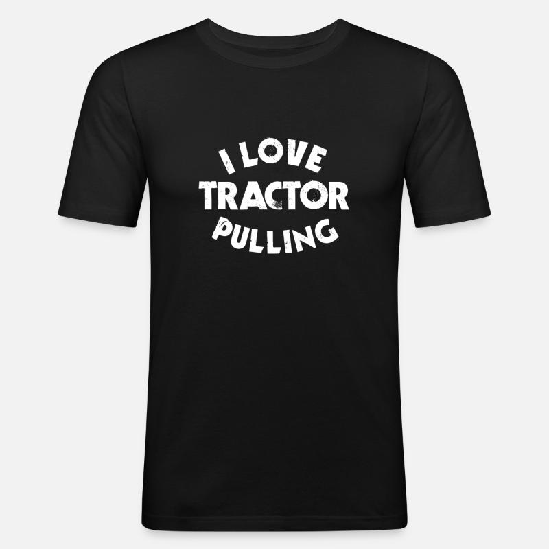 Tractor Pulling - T-shirt près du corps Homme - noir
