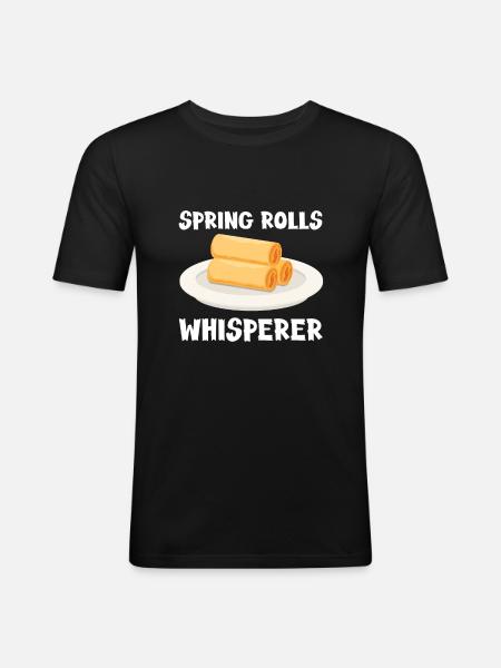 Spring Rolls Whisperer - Men's Slim Fit T-Shirt - black