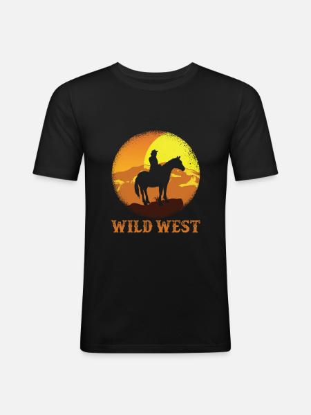 Wild West Cowboy - Men's Slim Fit T-Shirt - black