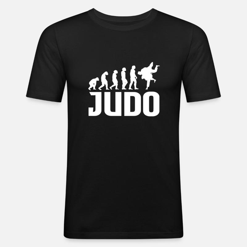 Judo Evolution - Männer Slim Fit T-Shirt - Schwarz