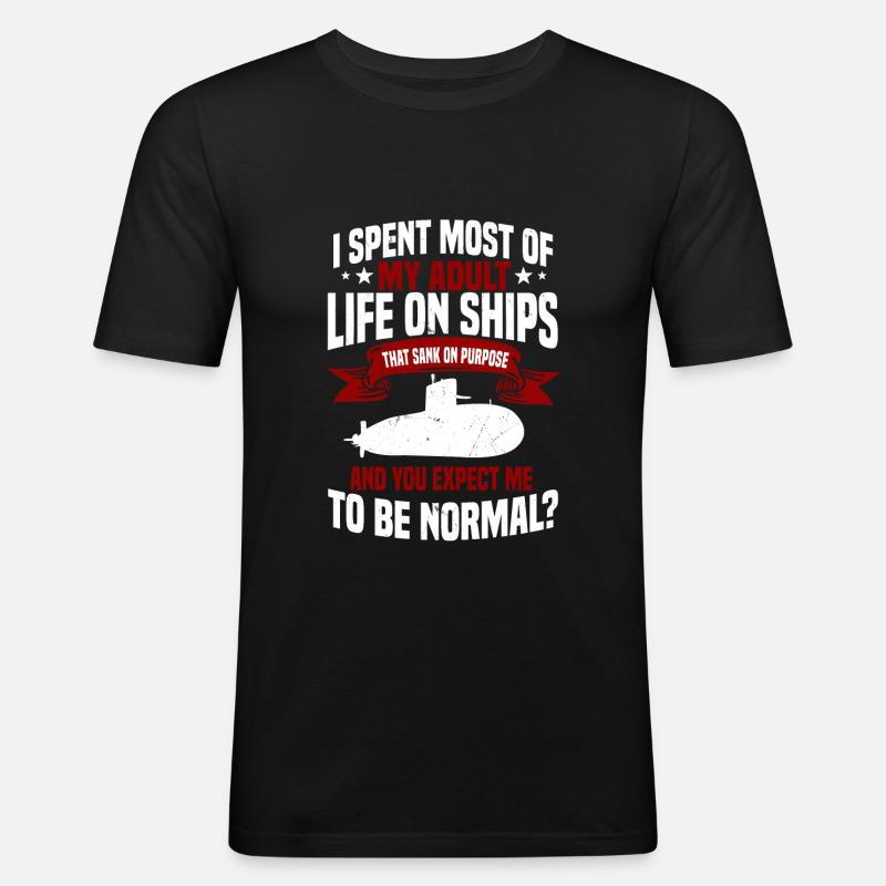 Lustiges U-Boot Geschenk - Männer Slim Fit T-Shirt - Schwarz