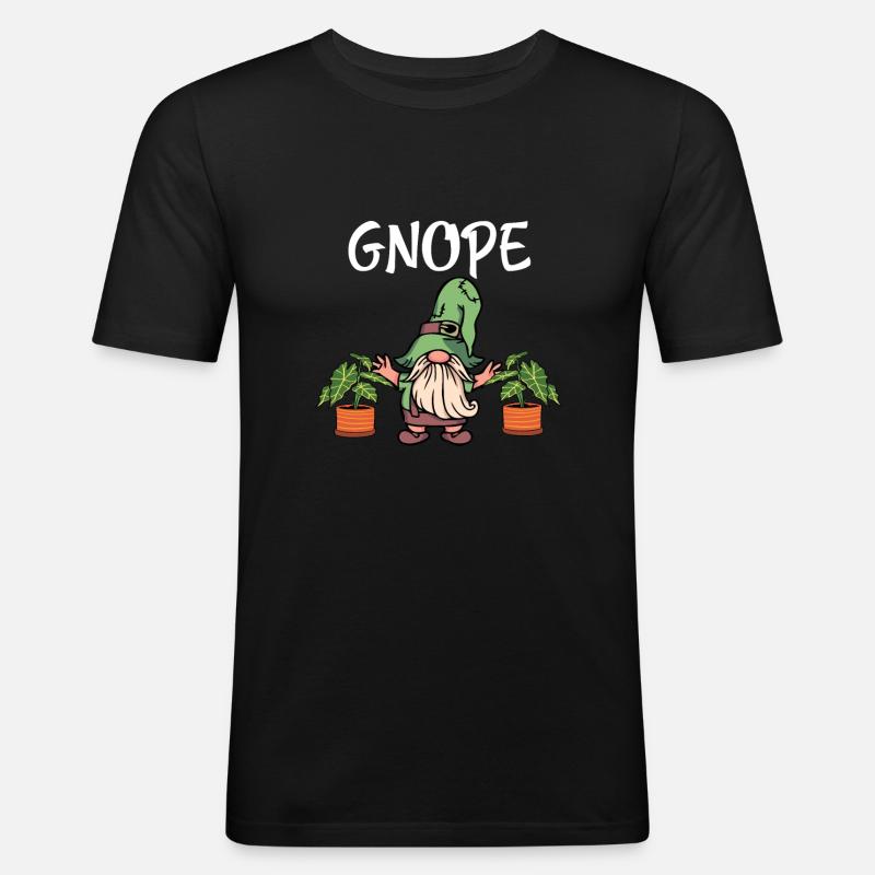 Gartenzwerg Gnope - Männer Slim Fit T-Shirt - Schwarz
