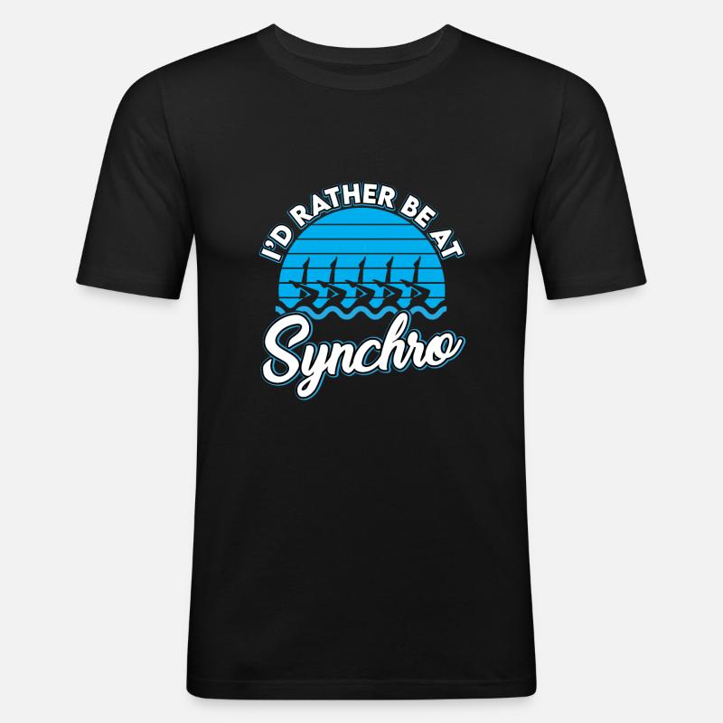 Synchronschwimmen - Männer Slim Fit T-Shirt - Schwarz