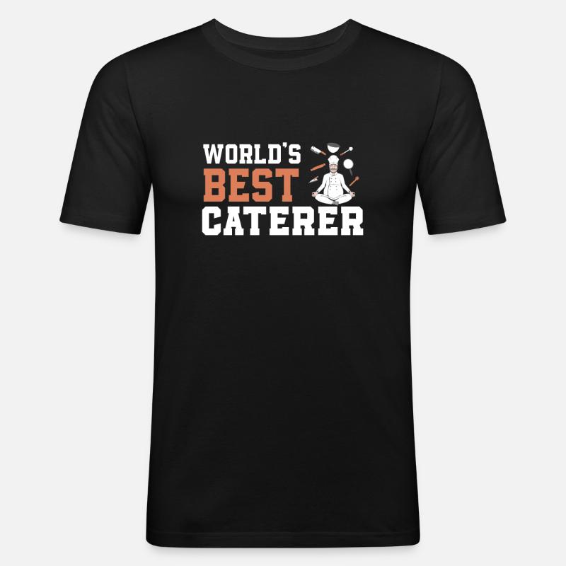 Caterer Geschenk Catering - Männer Slim Fit T-Shirt - Schwarz