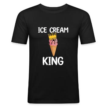 Roi des glaces - T-shirt près du corps Homme - noir - Devant - Nik (191cm)
