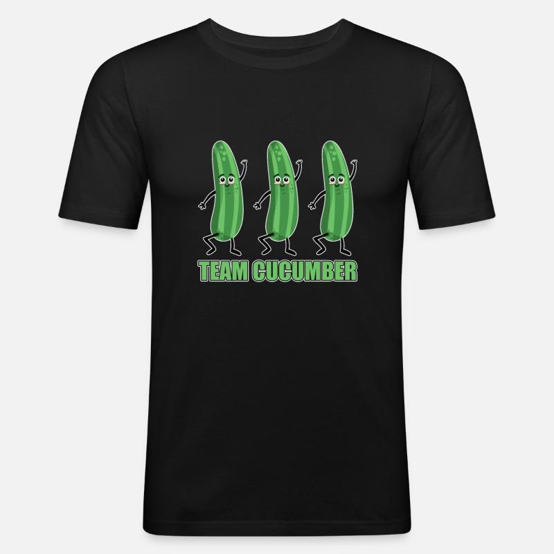 Team Gurke - Männer Slim Fit T-Shirt - Schwarz