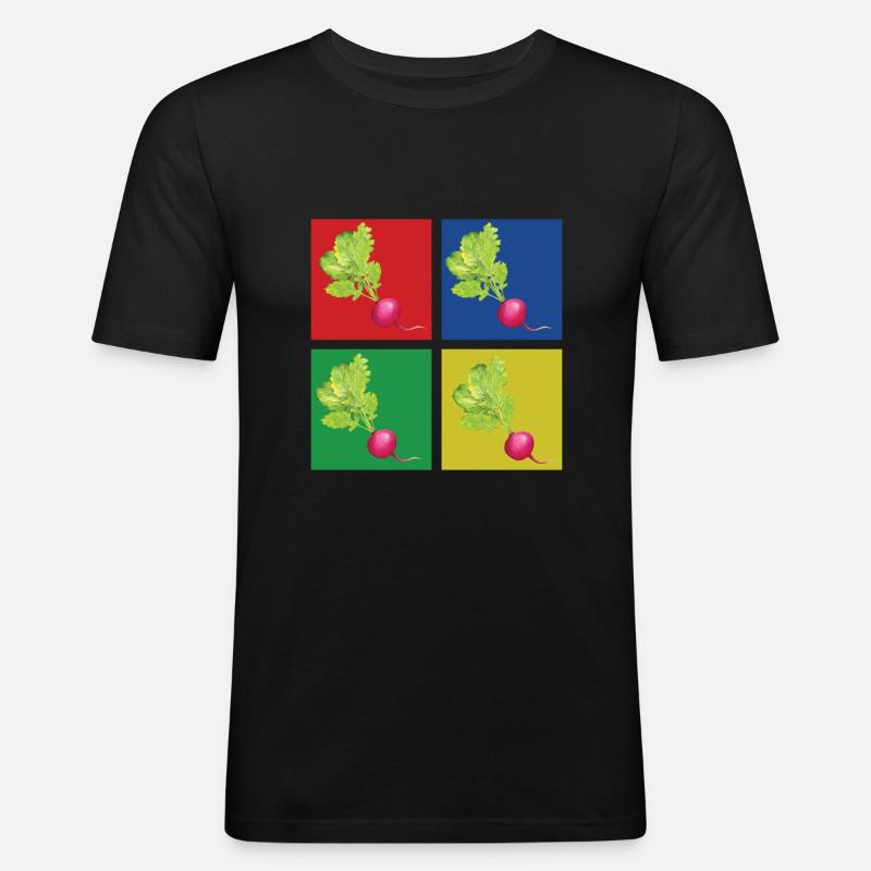 Team Radieschen - Männer Slim Fit T-Shirt - Schwarz