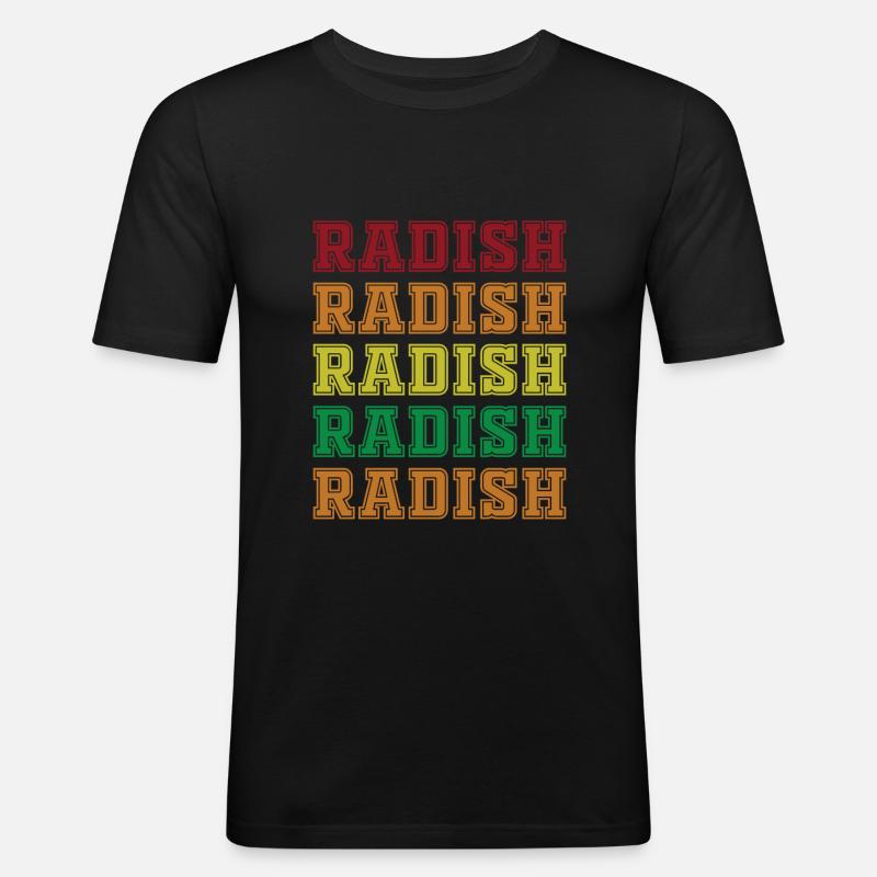 Radieschen - Männer Slim Fit T-Shirt - Schwarz