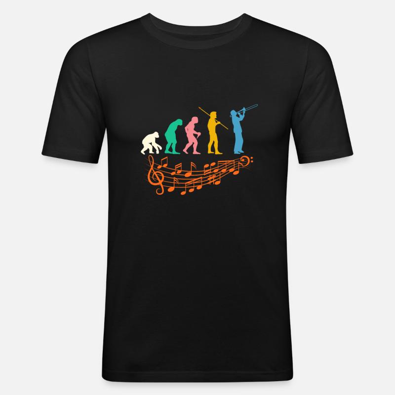 Évolution du jazz - T-shirt près du corps Homme - noir
