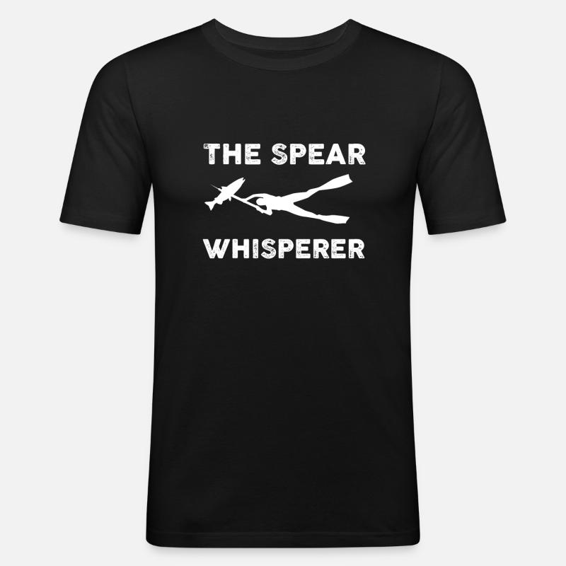 Speerfischen Geschenk - Männer Slim Fit T-Shirt - Schwarz