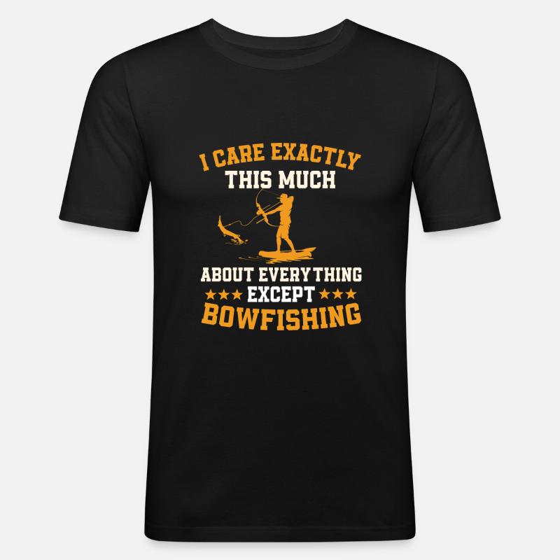 Bogenfischen Spruch - Männer Slim Fit T-Shirt - Schwarz