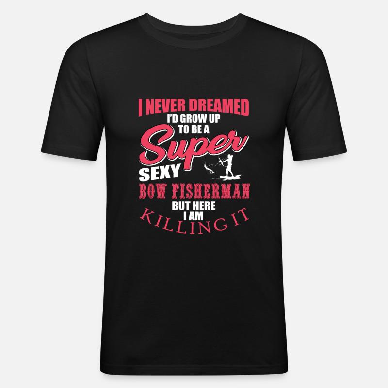 Bogenfischer - Männer Slim Fit T-Shirt - Schwarz
