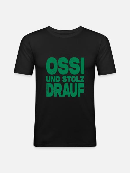 Ossi Und Stolz Drauf - Männer Slim Fit T-Shirt - Schwarz