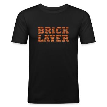 Bricklayer - Men's Slim Fit T-Shirt - black - Front - Nik (191cm)