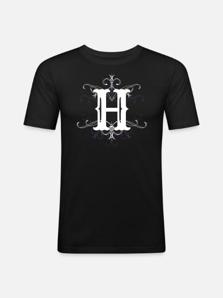 Letter H Letter H - Men's Slim Fit T-Shirt - black