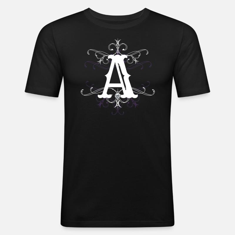 Buchstabe A Buchstabe-A - Männer Slim Fit T-Shirt - Schwarz