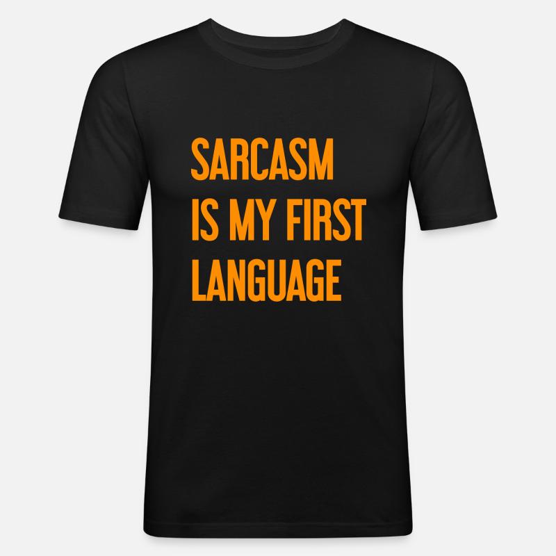 Sarkasmus-Profi - Männer Slim Fit T-Shirt - Schwarz