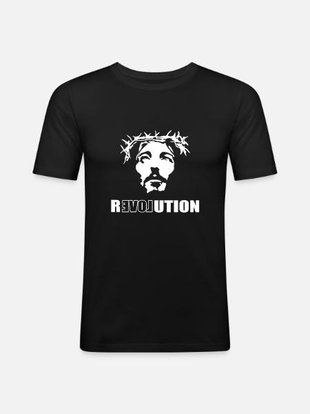 Révolution Relovution - T-shirt près du corps Homme - noir