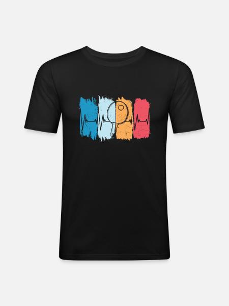 Table Tennis Ping Pong - Men's Slim Fit T-Shirt - black