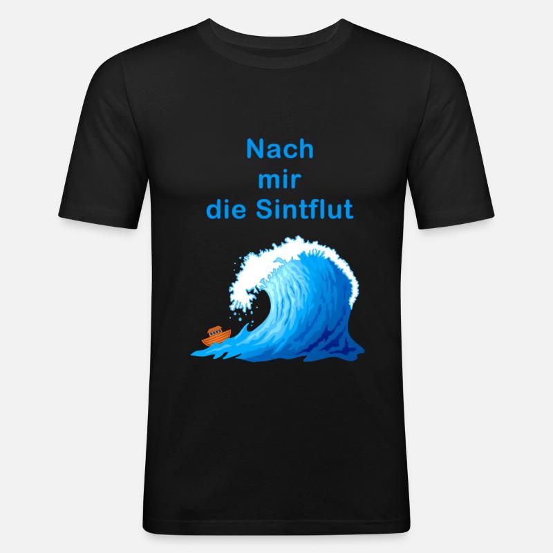 efter floden, bag mig floden - Herre Slim Fit T-Shirt - sort