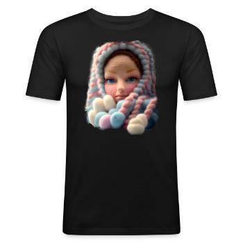 Child face wool - Men's Slim Fit T-Shirt - black - Front - Nik (191cm)