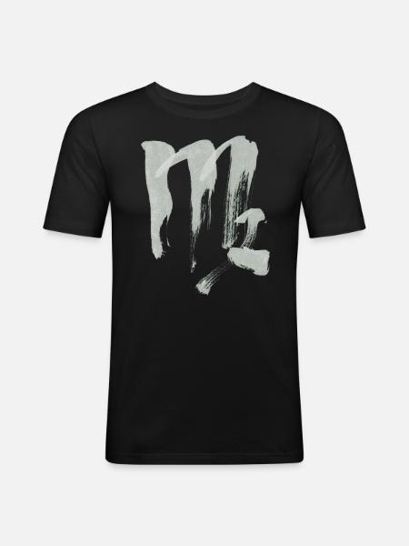 Sternzeichen Jungfrau - Männer Slim Fit T-Shirt - Schwarz