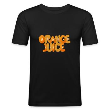 orange juice - Men's Slim Fit T-Shirt - black - Front - Nik (191cm)