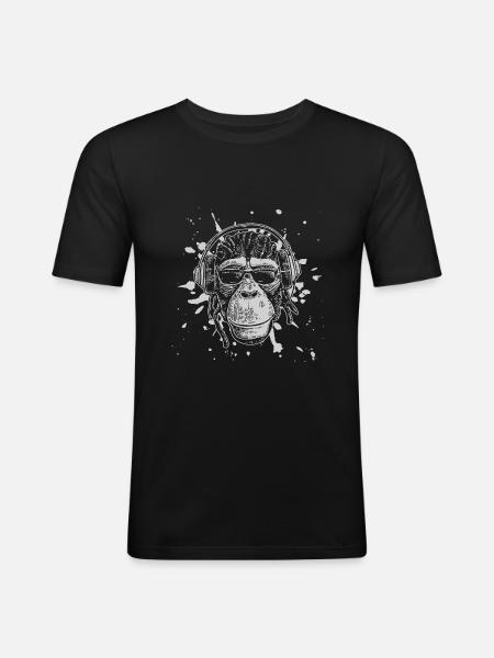 Monkey Chimpanzee - Men's Slim Fit T-Shirt - black