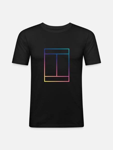 Tennisplatz - Männer Slim Fit T-Shirt - Schwarz
