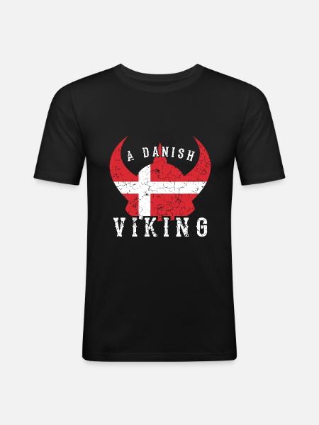 Vikinger Dänemark - Männer Slim Fit T-Shirt - Schwarz