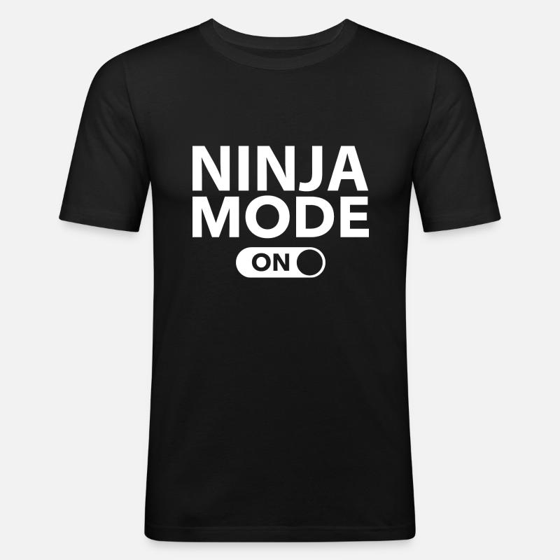 Mode Ninja activé - T-shirt près du corps Homme - noir