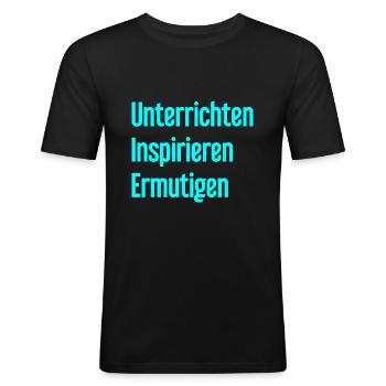Teaching Inspiring Encouraging - Men's Slim Fit T-Shirt - black - Front - Nik (191cm)