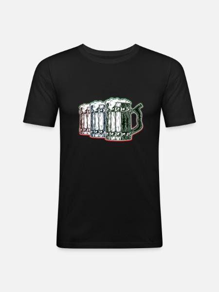 Full beer mugs - Men's Slim Fit T-Shirt - black