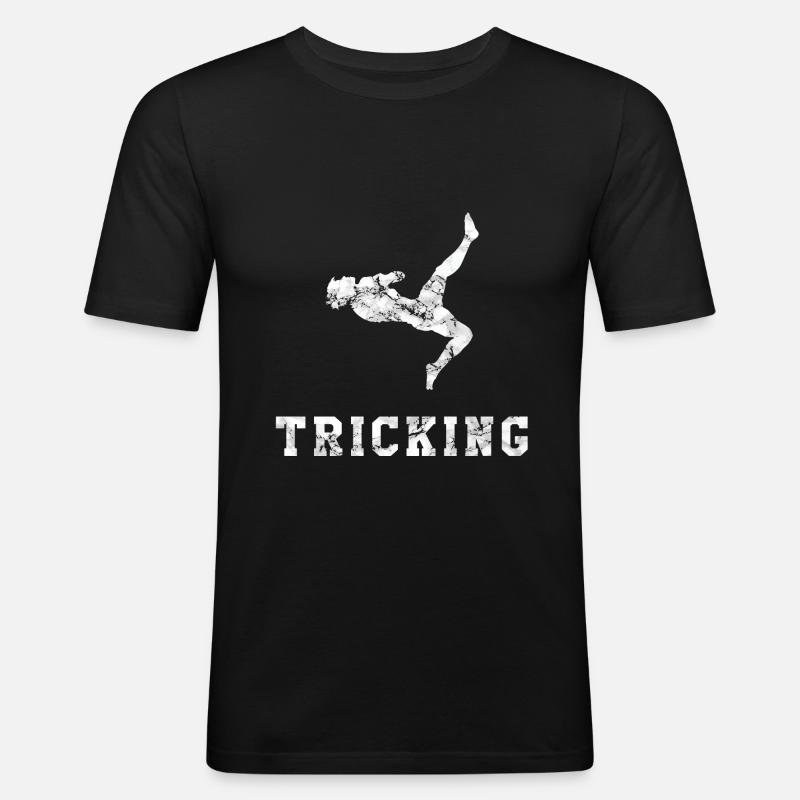 Tricking - Männer Slim Fit T-Shirt - Schwarz