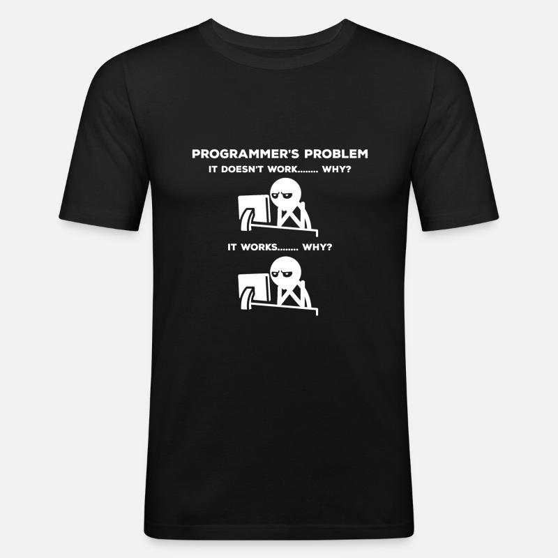 Informatiker Problem - Männer Slim Fit T-Shirt - Schwarz