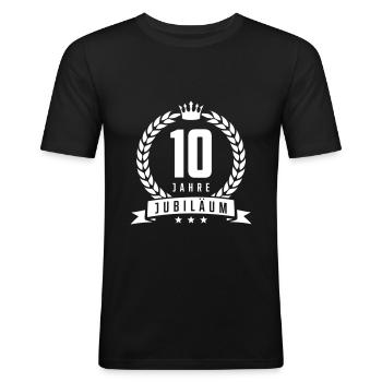 10 years anniversary - Men's Slim Fit T-Shirt - black - Front - Nik (191cm)