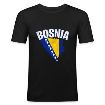 Bosnie-Bosnia - T-shirt près du corps Homme - noir - Devant - Nik (191cm)